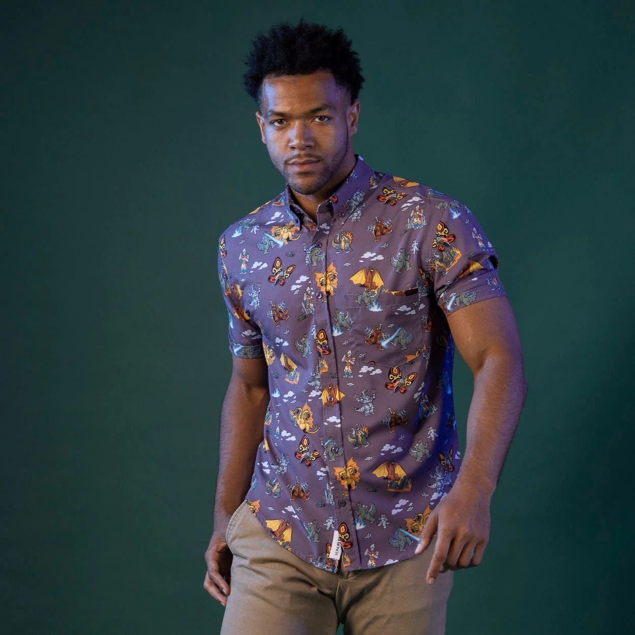 Godzilla “Kaiju Chaos” RSVLTS Button-Up Shirt | Atomic Horror