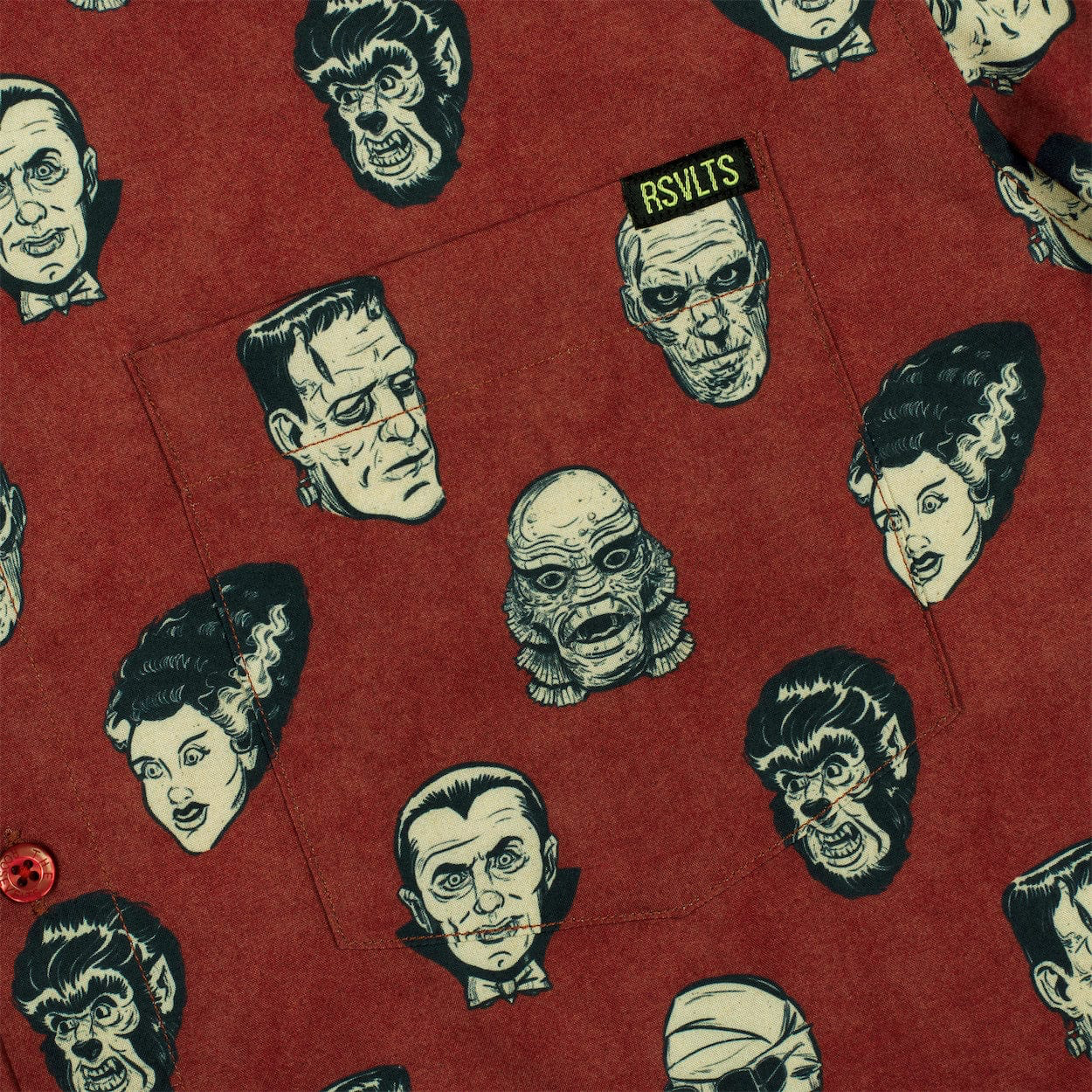 Universal Monsters Heads of Horror RSVLTS Button-Up Shirt | Atomic Horror